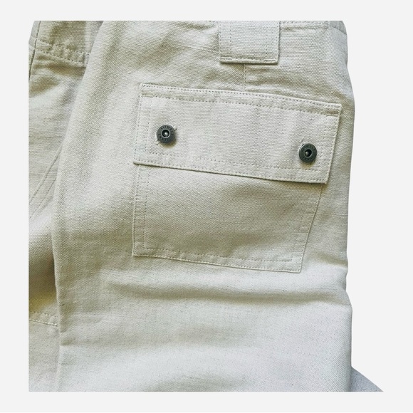 Liz Claiborne casual high waist Shorts 10 pockets zip button linen/cotton gray - Picture 12 of 12